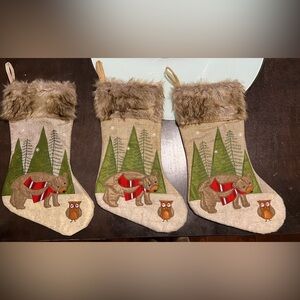 Festive Bear and Deer Christmas Stockings